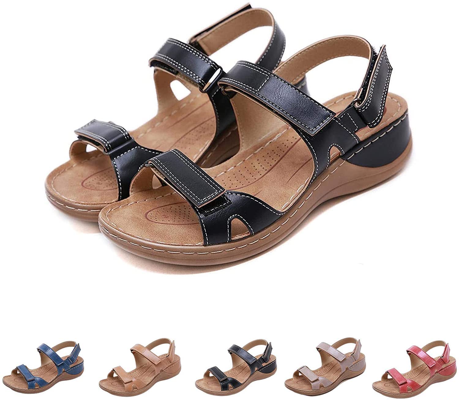 Amazon.com: Yellcn Sursell Brown Comfy Orthotic Sandals, Sursell Women's  Arch Support Flat Sandals, Sursell Orthopedic Sandals (Color : Black, Size  : 10) : Sports u0026 Outdoors