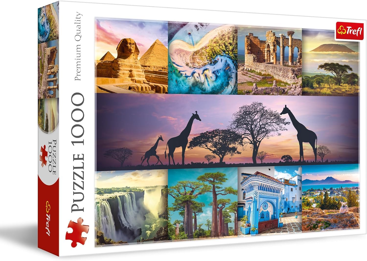 Trefl Africa Collage - 1000 Piece Jigsaw Puzzles for Adults & Children Aged 12+ Famous African Landmarks Puzzle