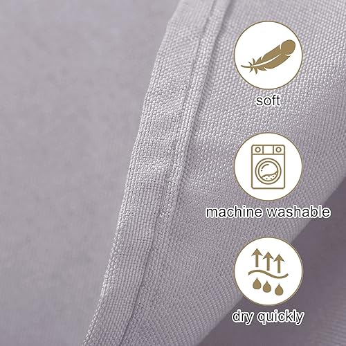 Miniatura 4 de Ascoza Paquete de 2 manteles redondos plateados de 108 pulgadas en tela de poliéster lavable para bodas, banquetes, restaurantes y fiestas