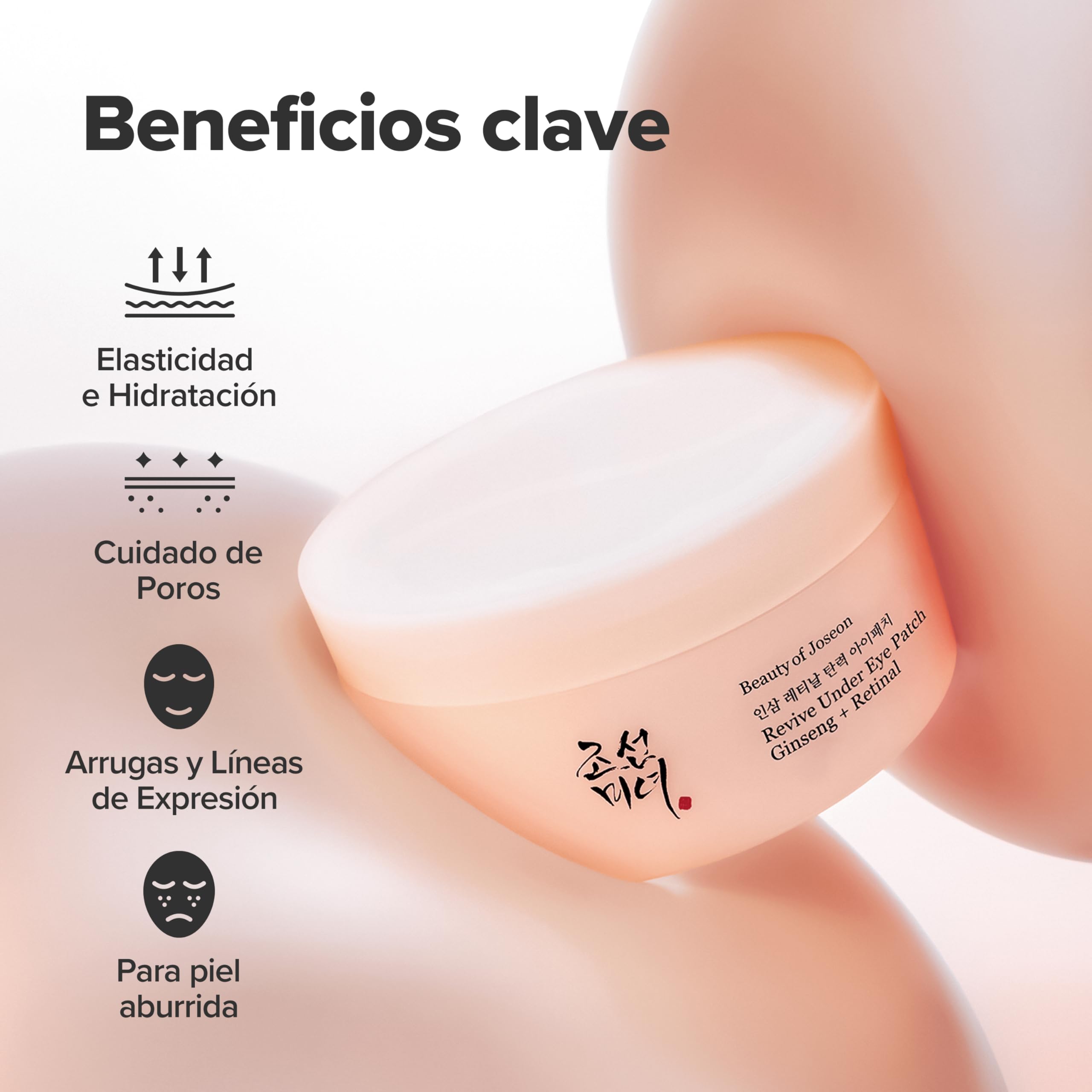 Beauty of Joseon Revive - Parche para debajo de los ojos con retina y ginseng, para ojos hinchados, líneas finas y arrugas, colágeno, péptido, adenosina y bakuchiol, para todo tipo de piel, 60 hojas