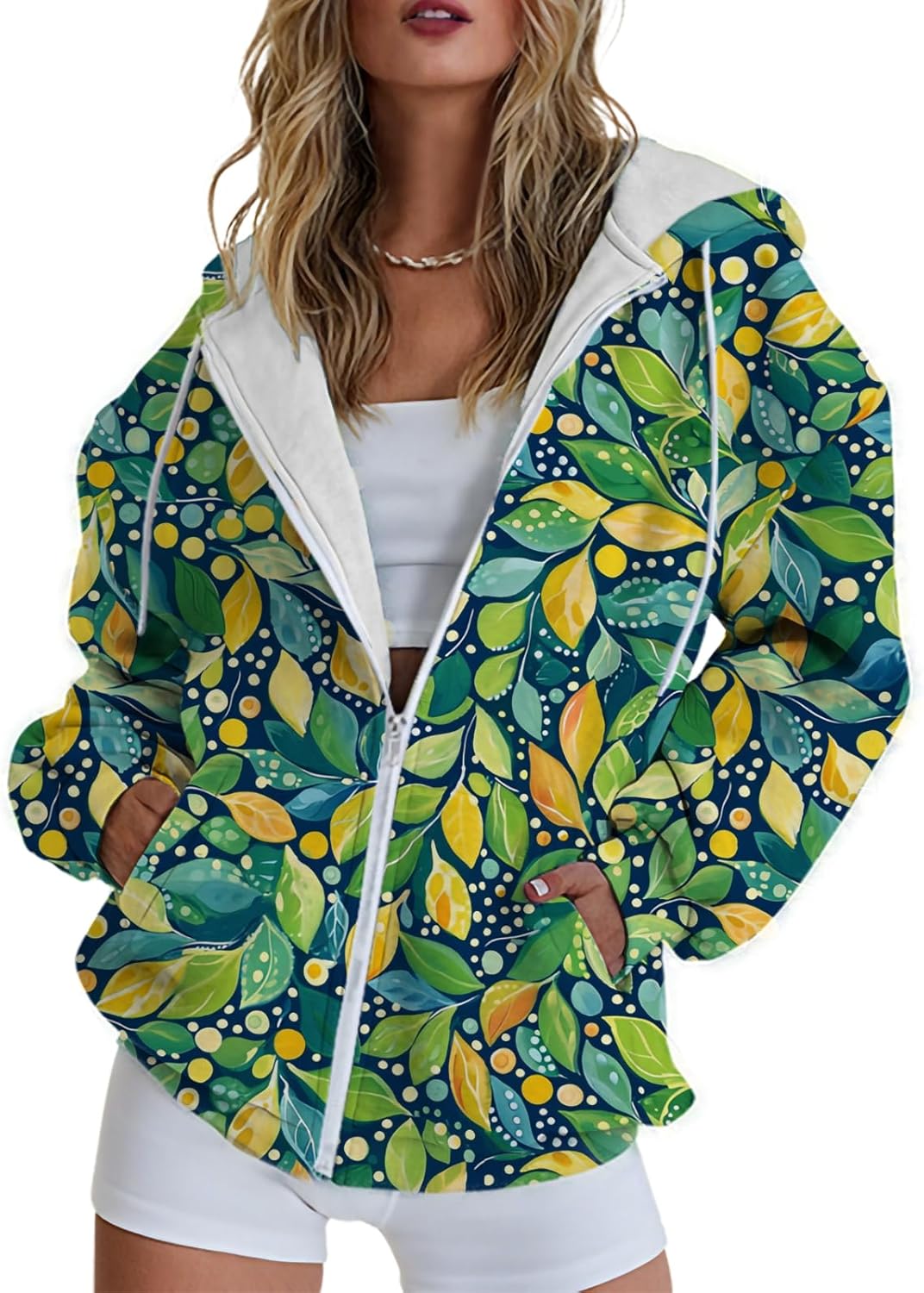 Lightweight Hoodies Womens Casual Comfy Zipper Long Sleeve Drawstring Spring Sweatshirt Elegent Boho Street Clothes