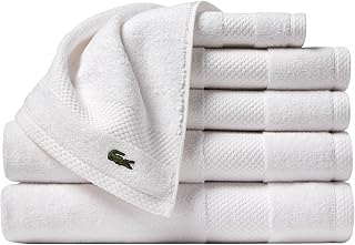 Lacoste Heritage Supima Cotton 6-Piece Towel Set, 2 Bath Towels, 2 Hand ...