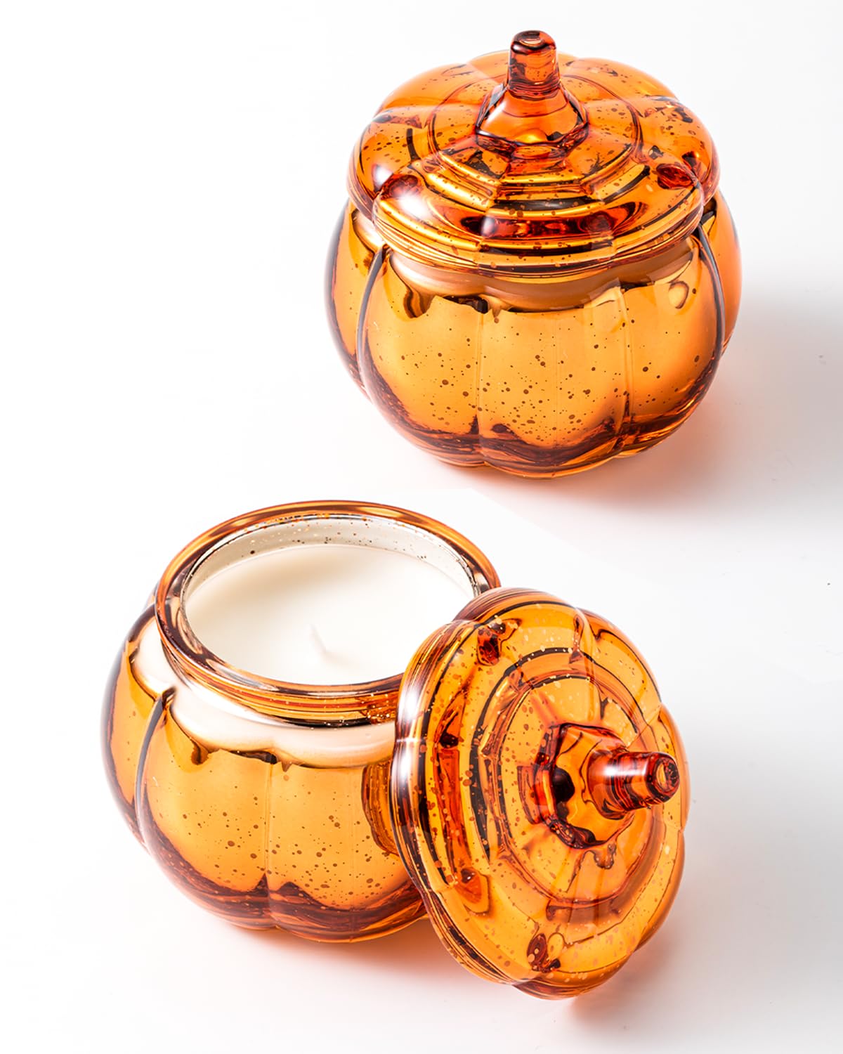 Pumpkin Candle Lavender Scented Candle Natural and Organic Soy Wax Candle Mug Candle for Aromatherapy, Meditation, Home Decor, Set of 2