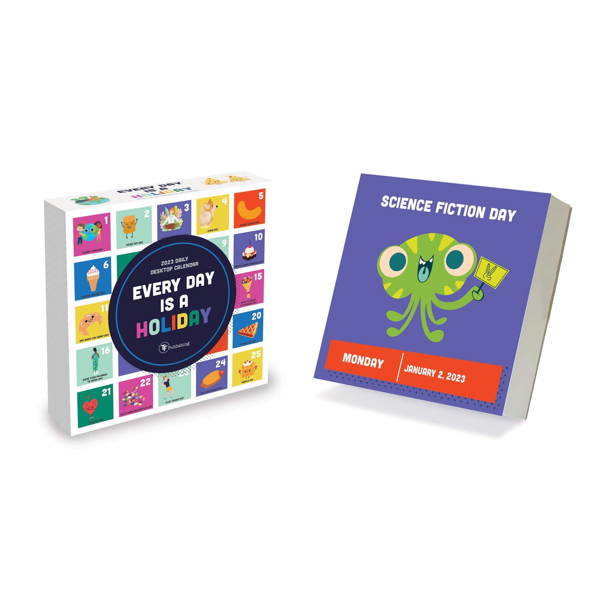 Amazon.com : TF PUBLISHING Every Day's A Holiday Daily Desktop Calendar  2023 | Easy Tear-Off & Fold-Out Easel for Desk Calendar 2023 | 2023  Calendars for Home Office | Standing Calender 2023 |