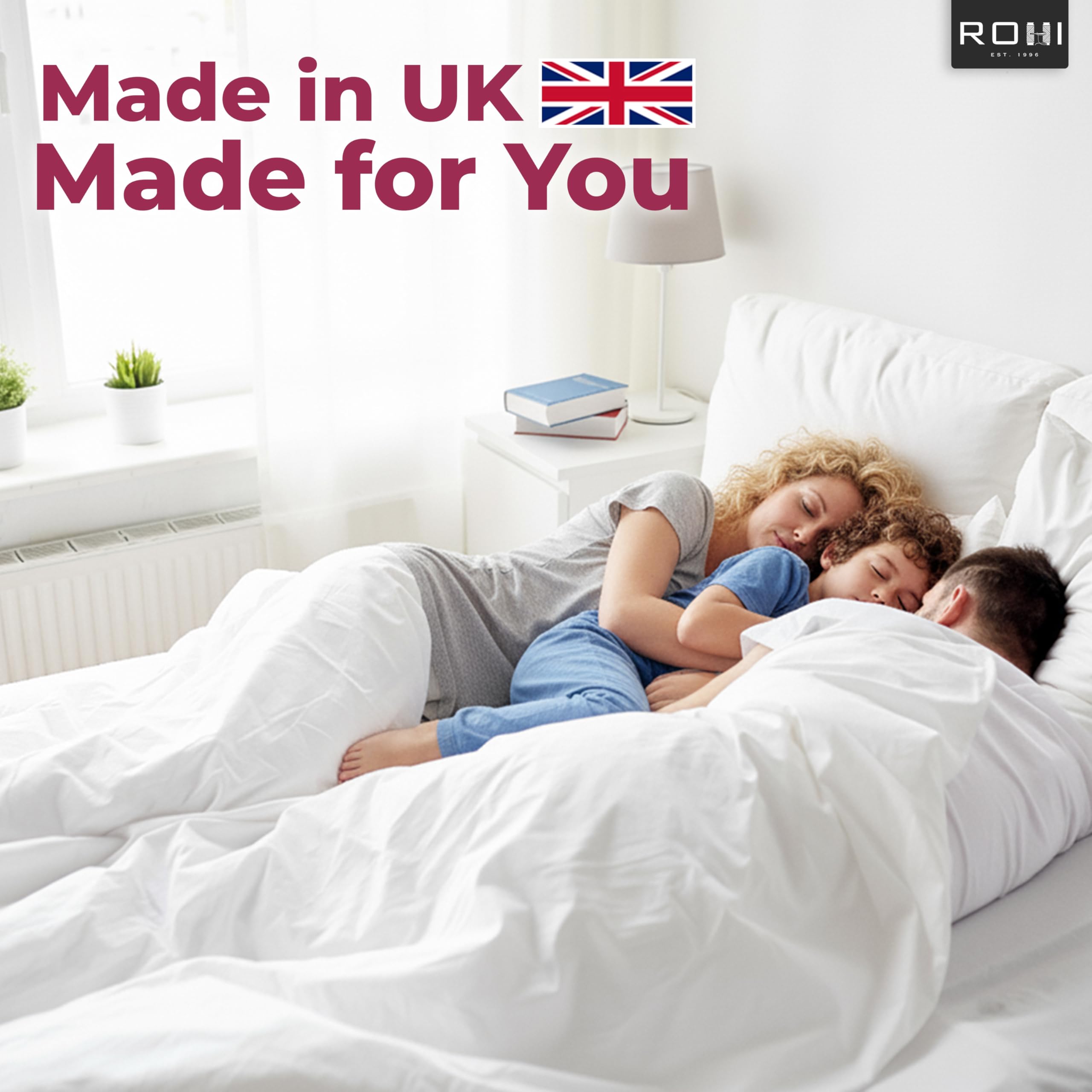 Rohi Anti Allergy 10.5 Tog Double Duvet – All Season Duvets – Soft & Breathable Luxurious Hollowfibre Quilt with Corvin Cover – Midweight Comforter Double Bed Duvet (All Season) - 5