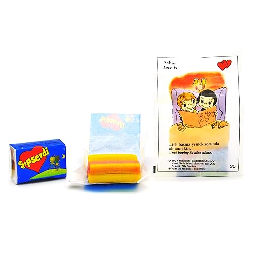 Miniatura 3 de Love Is (Sipsevdi) Goma de Mascar, goma de azúcar con sabor a banana y fresa, de Love Is (Sipsevdi) 1 paquete de 100 piezas