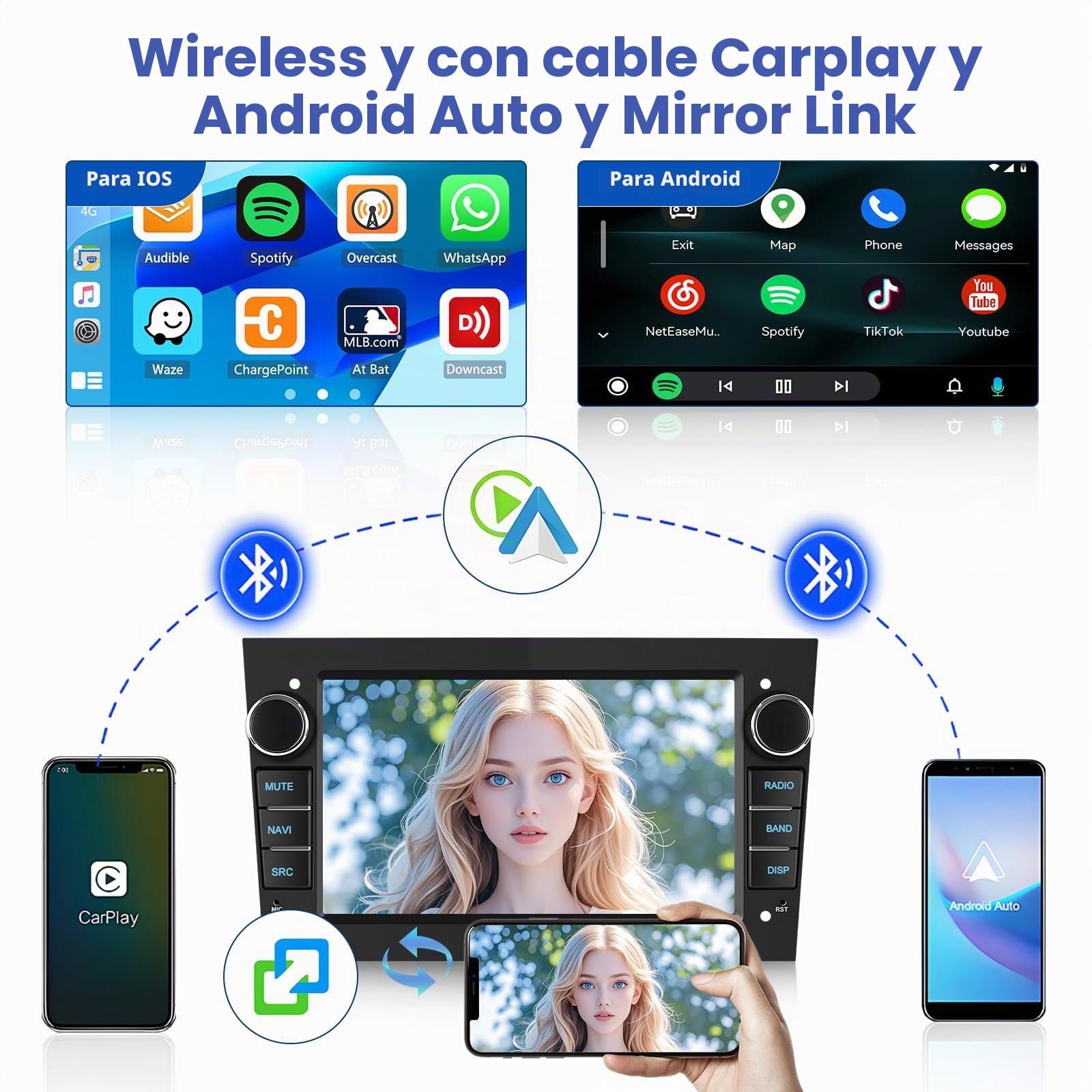 Inefala 2G+64G Autoradio Android 15 para Opel Corsa Astra Antara Vectra