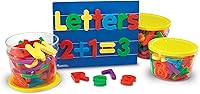 Vista 1 de Learning Resources Juego combinado de letras y números magnéticos jumbo - 80 piezas, juguetes de aprendizaje para niños de 3 años en adelante, ABC