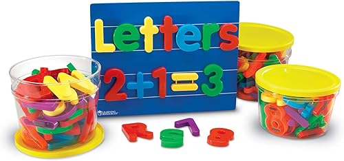Learning Resources Jumbo - Juego de letras y números magnéticos
