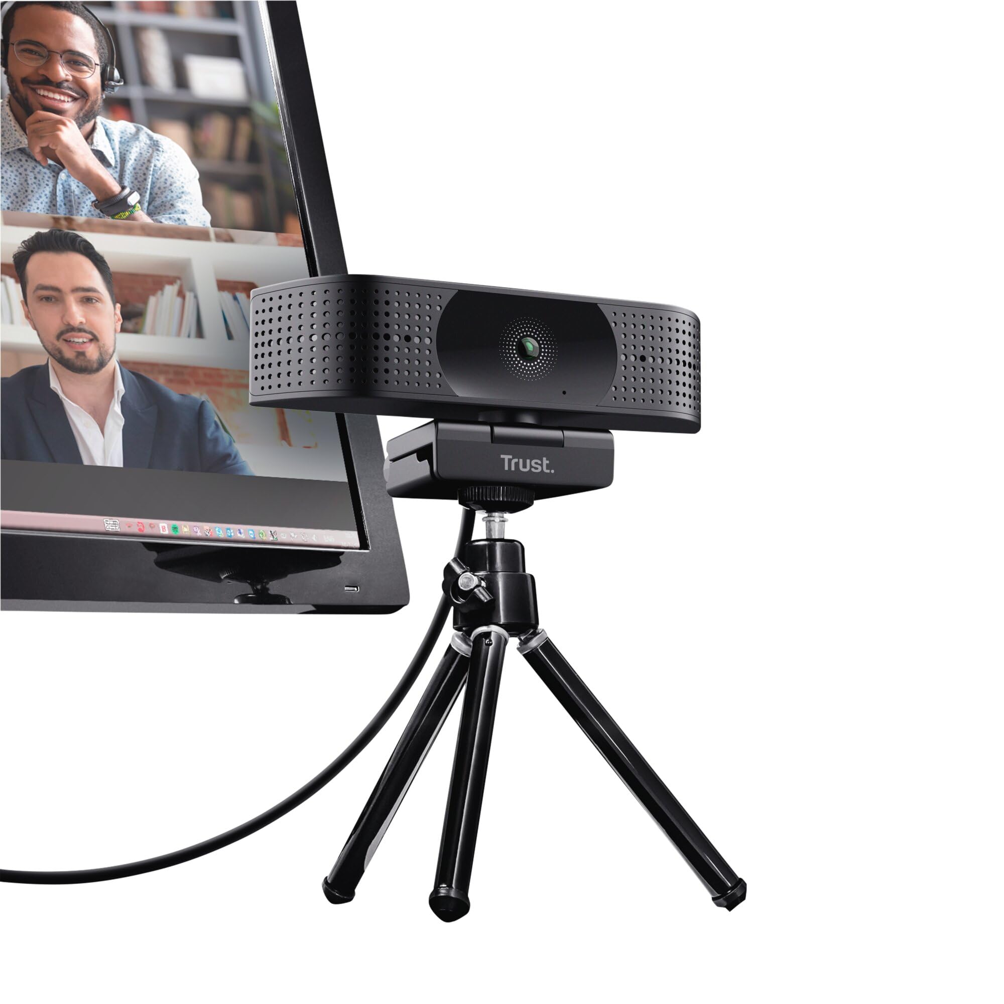 Trust Teza Webcam per PC 4K Ultra HD, 3840x2160, 2 Microfoni e Messa a Fuoco Automatica, USB Plug & Play, Web Camera per Teams, Zoom, Skype, Portatile, Laptop, Mac, Macbook - Nero
