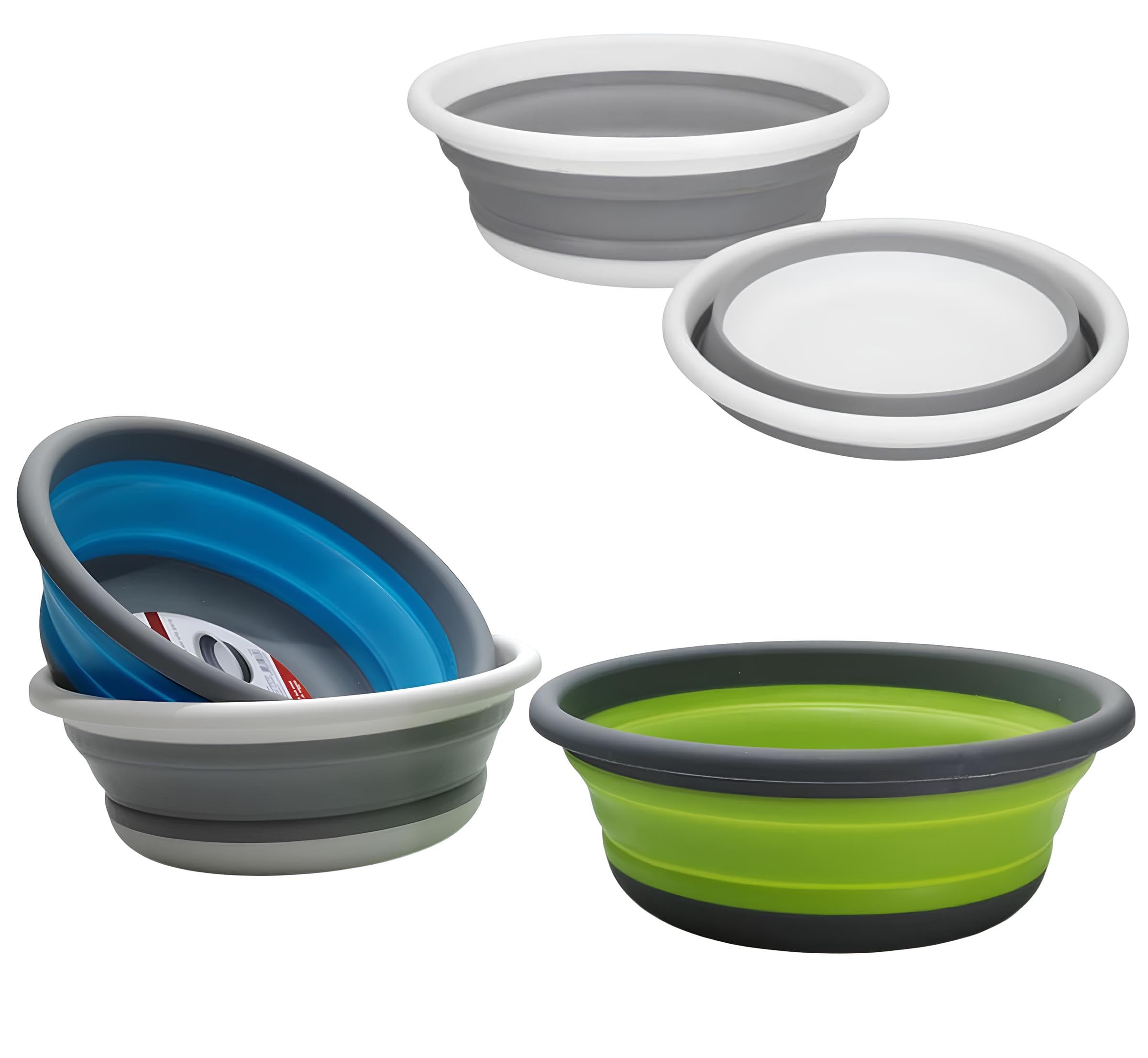 Bassin pliable rond 5 litres Ø 32 cm 9 litres Ø 37,5 cm lingette multifonction bassin de stockage pliable bac à linge plastique silicone bassin panier camping maison pique-nique camping-car