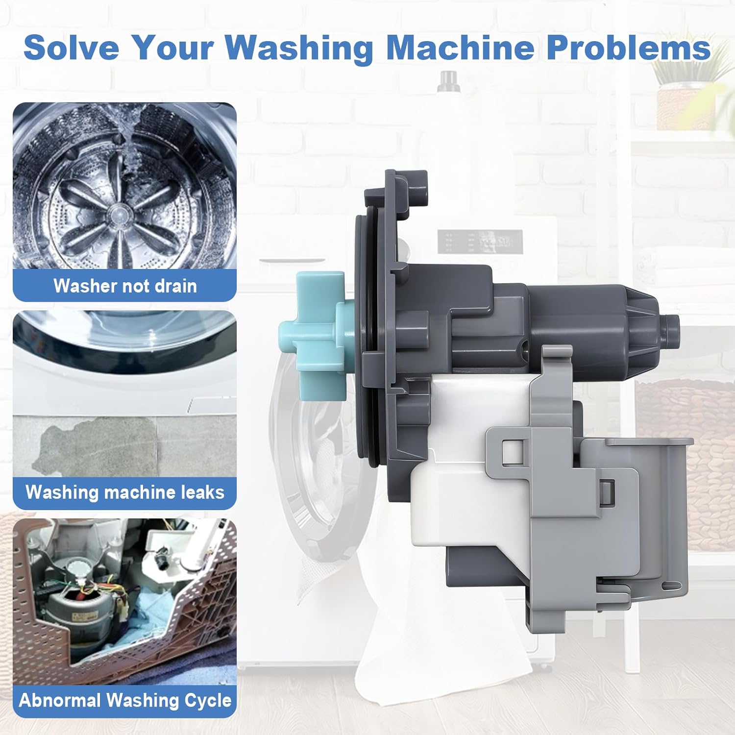 DC31-00181C Washing Machine Recirculation Pump, Compatible with Samsung Washer, Replaces DC31-00030E, DC31-00030J, DC31-30008F, DC96-01113G, PS11758869, EAP11758869, AP6025315 Drain Pump Motor