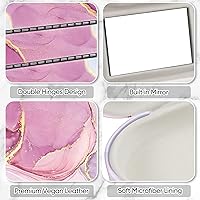 Vista 11 de Fintie Funda para lentes de contacto 2 en 1 y funda para gafas, soporte de viaje portátil de doble cara para lentes con espejo integrado, pinzas