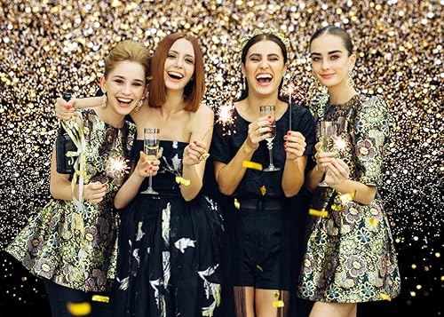 Miniatura 4 de SJOLOON Telón de fondo negro y dorado con puntos dorados, telón de fondo de vinilo para fotografía, fondo de astronacto vintage para fiesta de