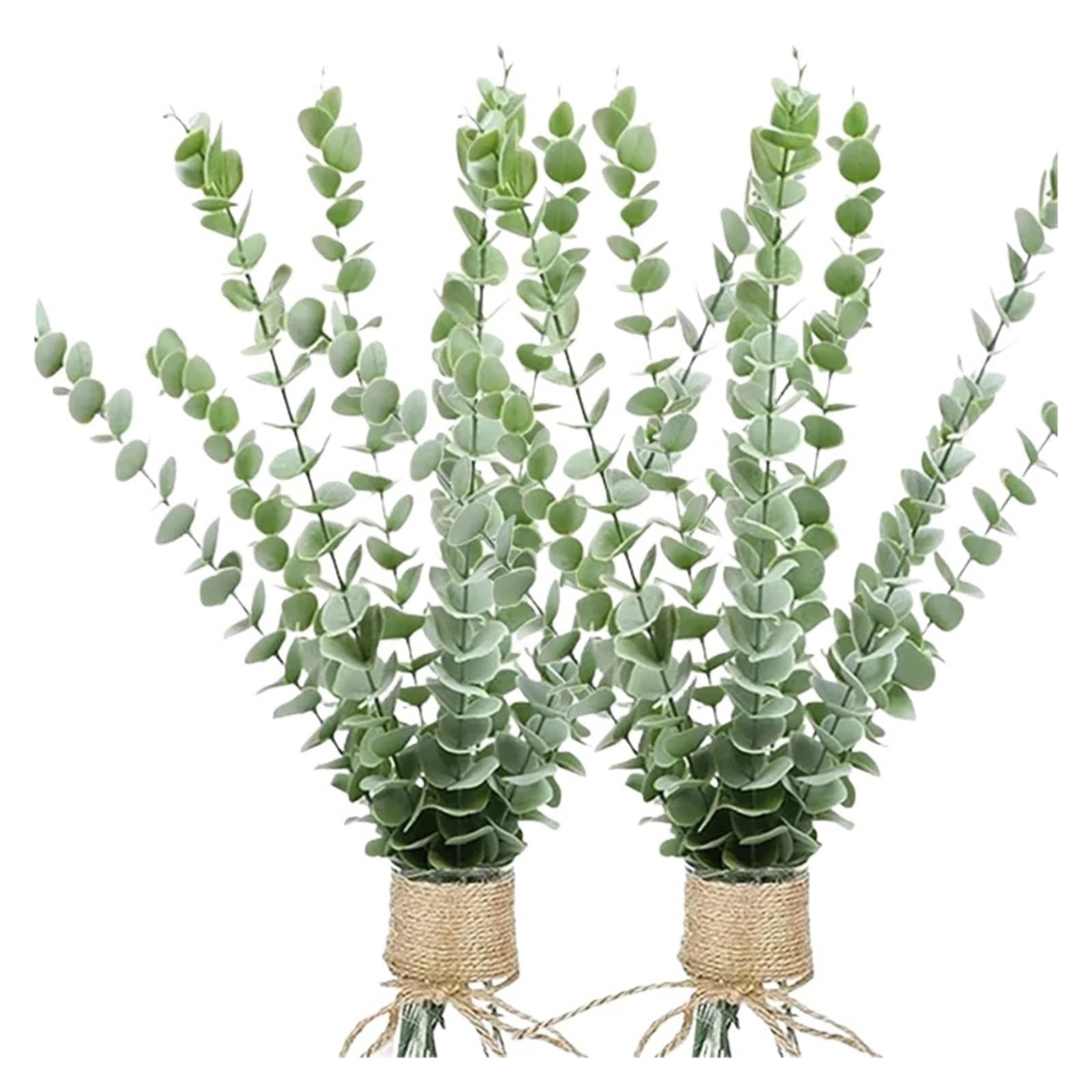 Artificial Foliage Stems 36/10PC Artificial Eucalyptus Leaves Stems Silk Fake Green Leaf Branches for DIY Bouquets Wedding Party Home Decoration Supplies(24PCS-Light Green(A))