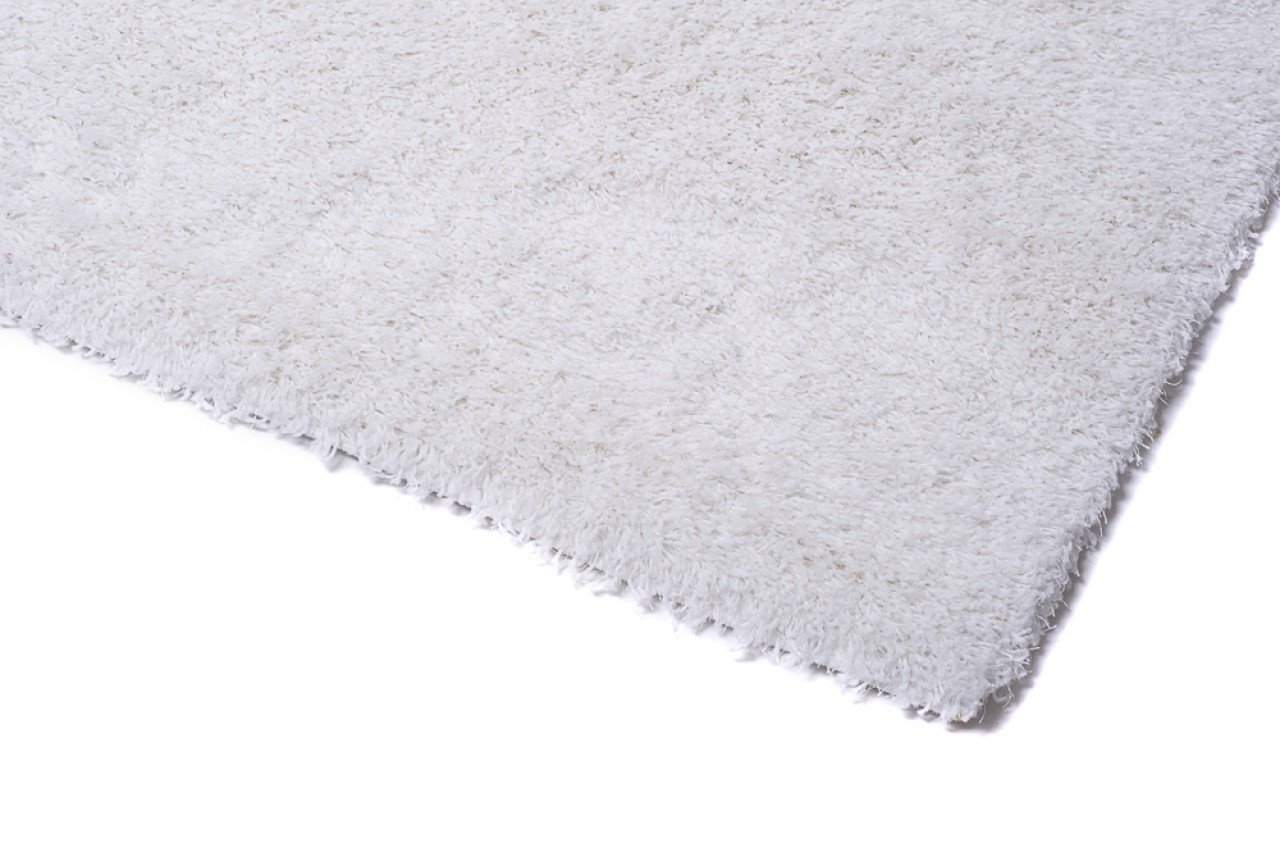 Tapiso Optymalny dywan Shaggy, do salonu, z wysokim runem, jednokolorowy, biały, antyczny, biały, do sypialni, pokoju gościnnego, Ökotex 80 x 150 cm