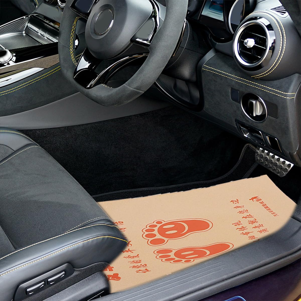 Alipis Disposable Car Floor Mats Paper 50pcs Automotive Foot Mats Waterproof Kraft Paper Protector for Car Interior Disposable — view 6