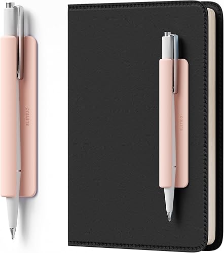 Miniatura 9 de ELETIUO Portalápices para la mayoría de bolígrafos, lápices, autoadhesivo, se adhiere a cuadernos, diarios, escritorios, pizarras blancas o Blanco