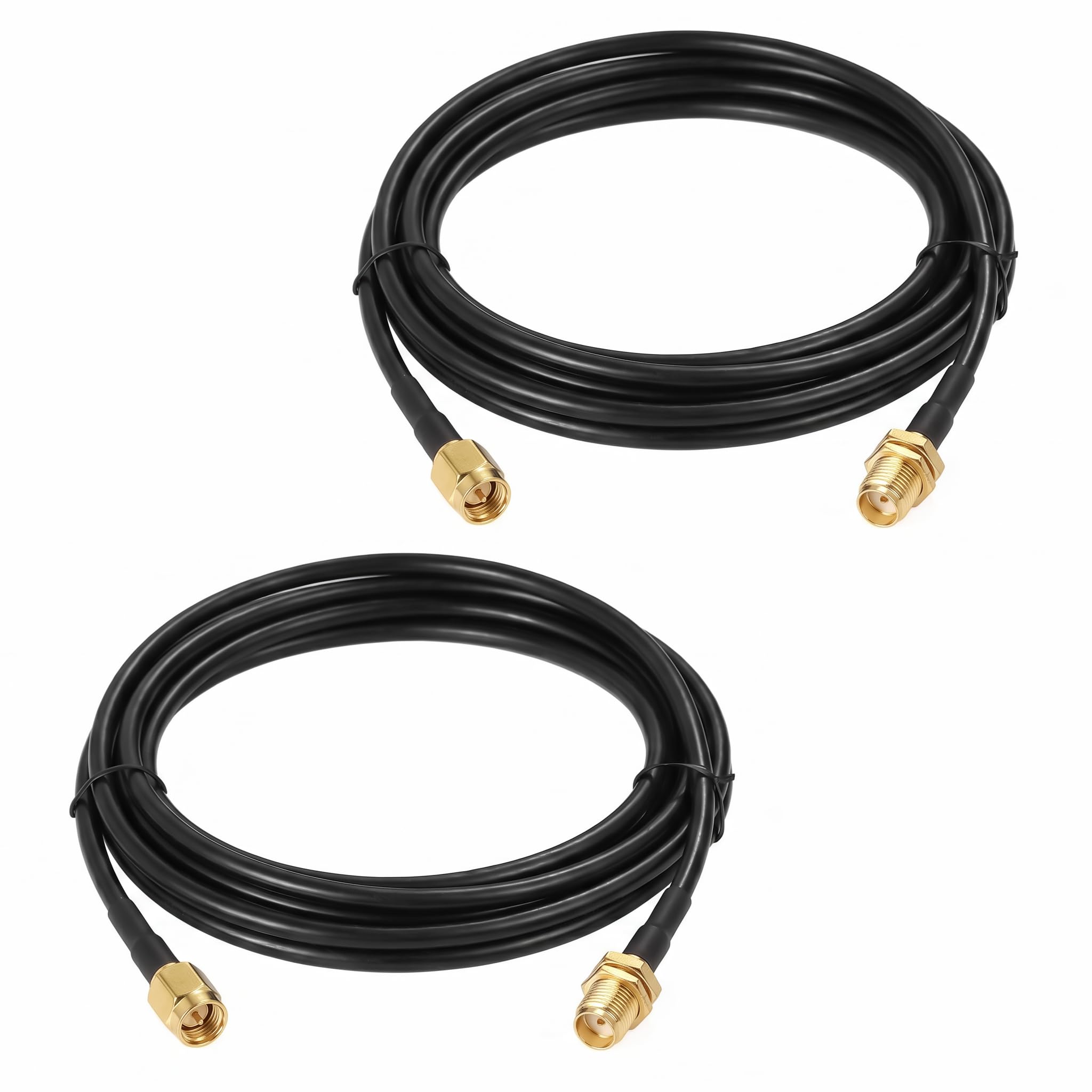 2 Stück SMA Verlängerungskabel, SMA Kabel, SMA Stecker auf SMA Buchse 3 Meter RG174 Koaxialkabel für 4G LTE Router Modem Mobilfunkempfänger WLAN Hotspot IP Kamera GPS Navigation SDR Amateurfunk Geräte