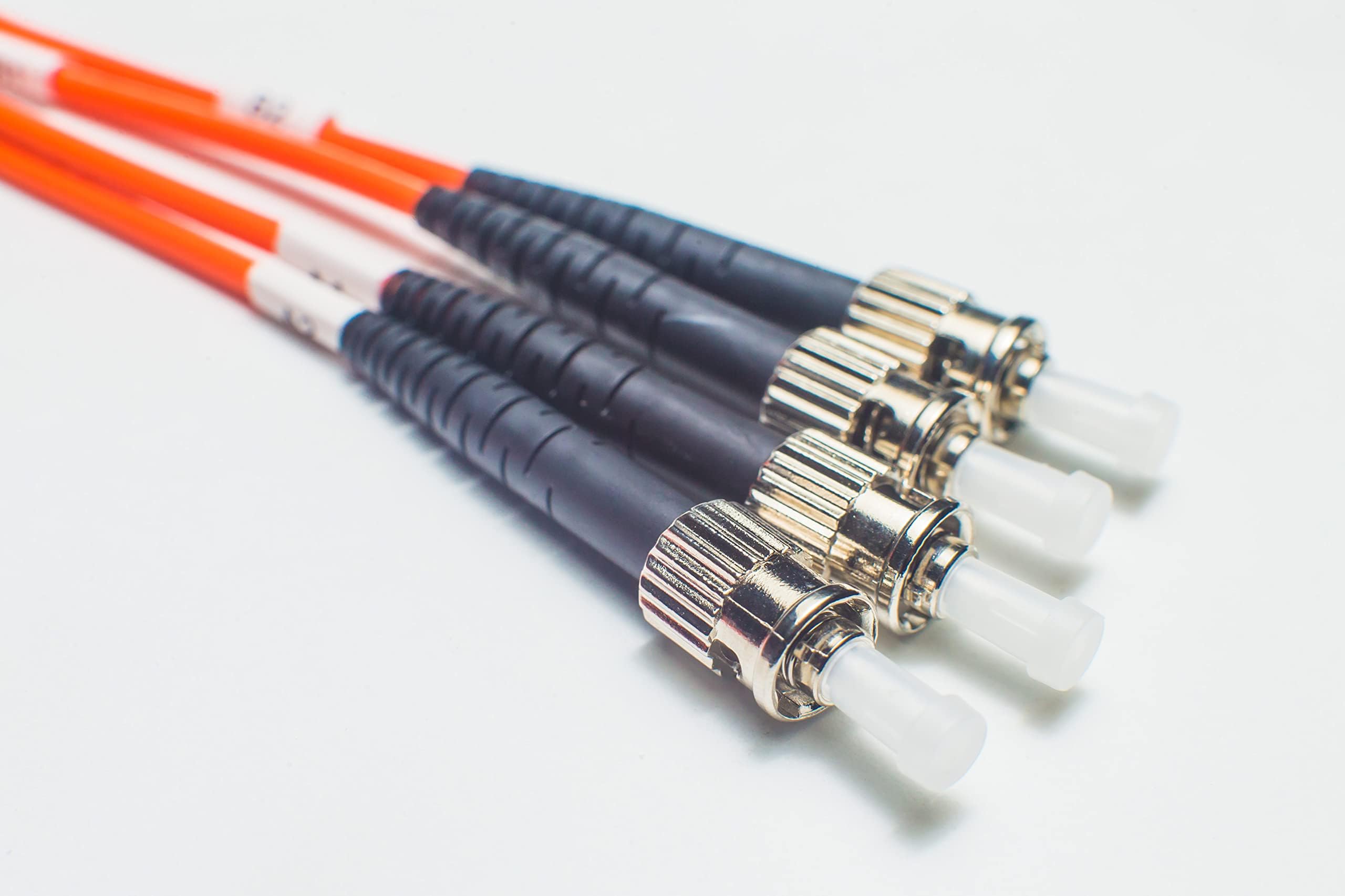 FCD - 20M OM1 ST ST Fiber Optic Cable | 1G Plenum Duplex 62.5/125 ST to ST Multimode Jumper 20 Meter (65.61ft) | Length Options: 0.5M-300M | Made in USA | 1/10g mm sfp 1gbase ofnp st-st
