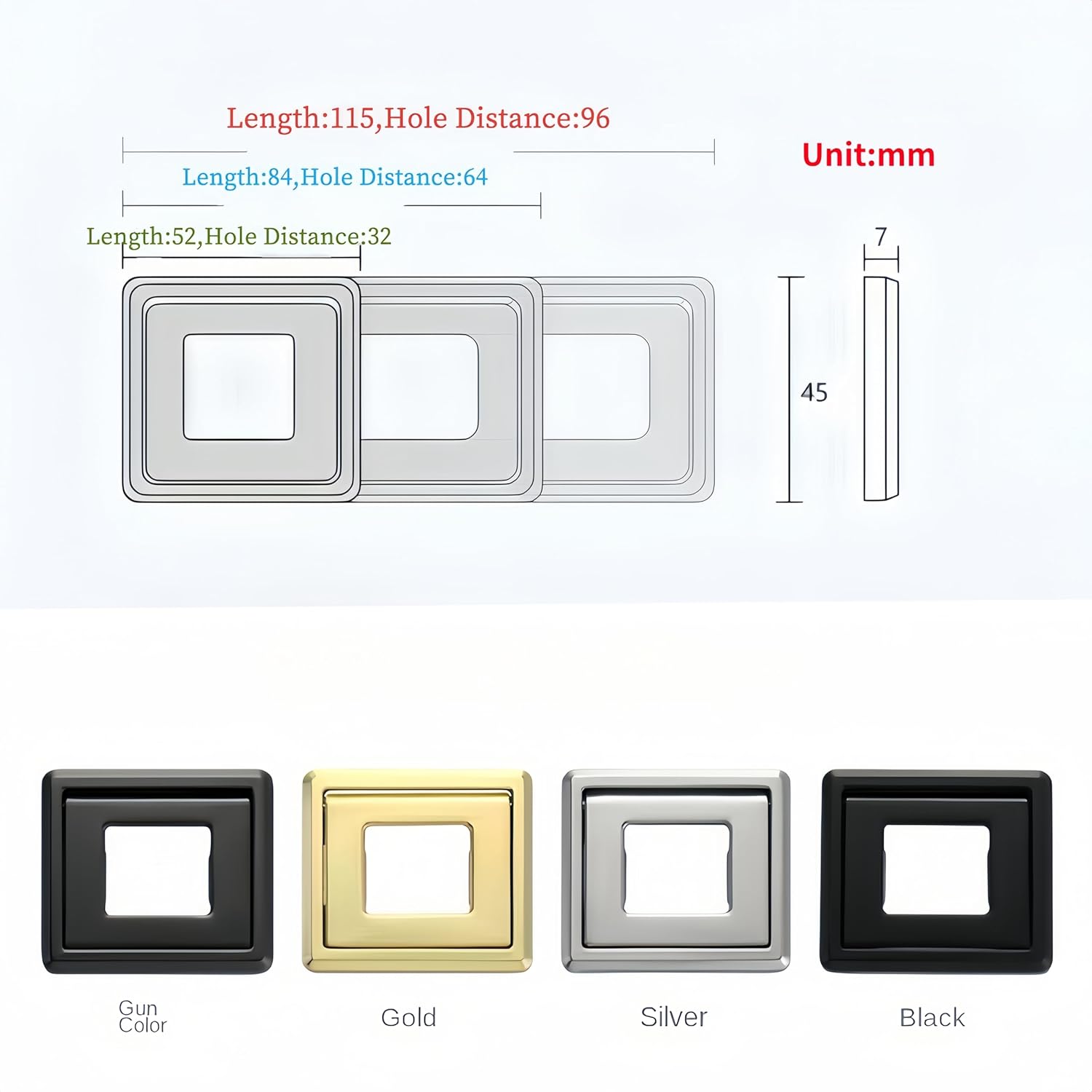 2 Pcs Aluminium Alloy Flip Handle Hidden Door Pull Handles Recessed Drawer Knob for Windows Cabinets Furniture Door W/Screws (Gold, Hole Distance: 64mm)