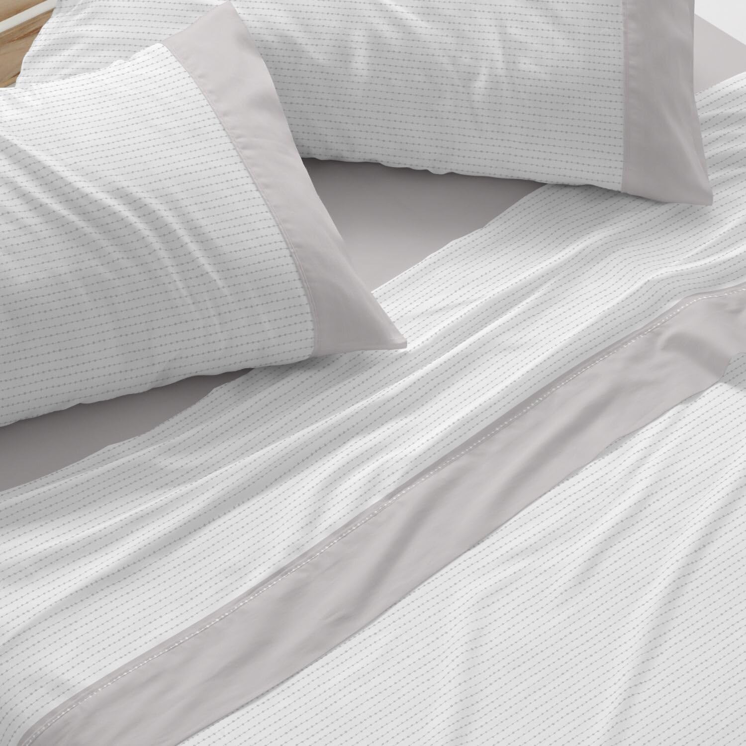 Burrito Blanco | Sábanas de Franela de algodón | Cama de 150cm. (+Medidas Disponibles) | Diseño 573 | Color Gris (150x190/200cm.)