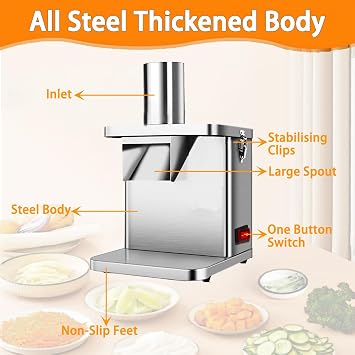 Electric Vegetable Dicer Machine for Commercial Food Prep - Dices, Slices, Shreds Potatoes, Carrots with Heavy-Duty 304 Stainless Steel