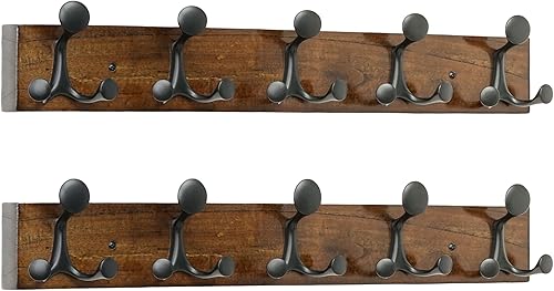 Miniatura 202 de SKOLOO Perchero de madera blanca de 17 pulgadas con 3 ganchos triples, ideal para entradas familiares, aulas y almacenamiento de suministros para