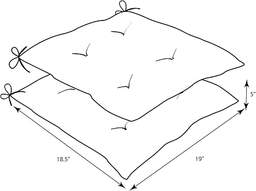 Miniatura 2 de Pillow Perfect Freemont Palmetto - Cojines de asiento para exteriores e interiores (respaldo cuadrado), 19 x 18.5 pulgadas, color negro, 2 unidades