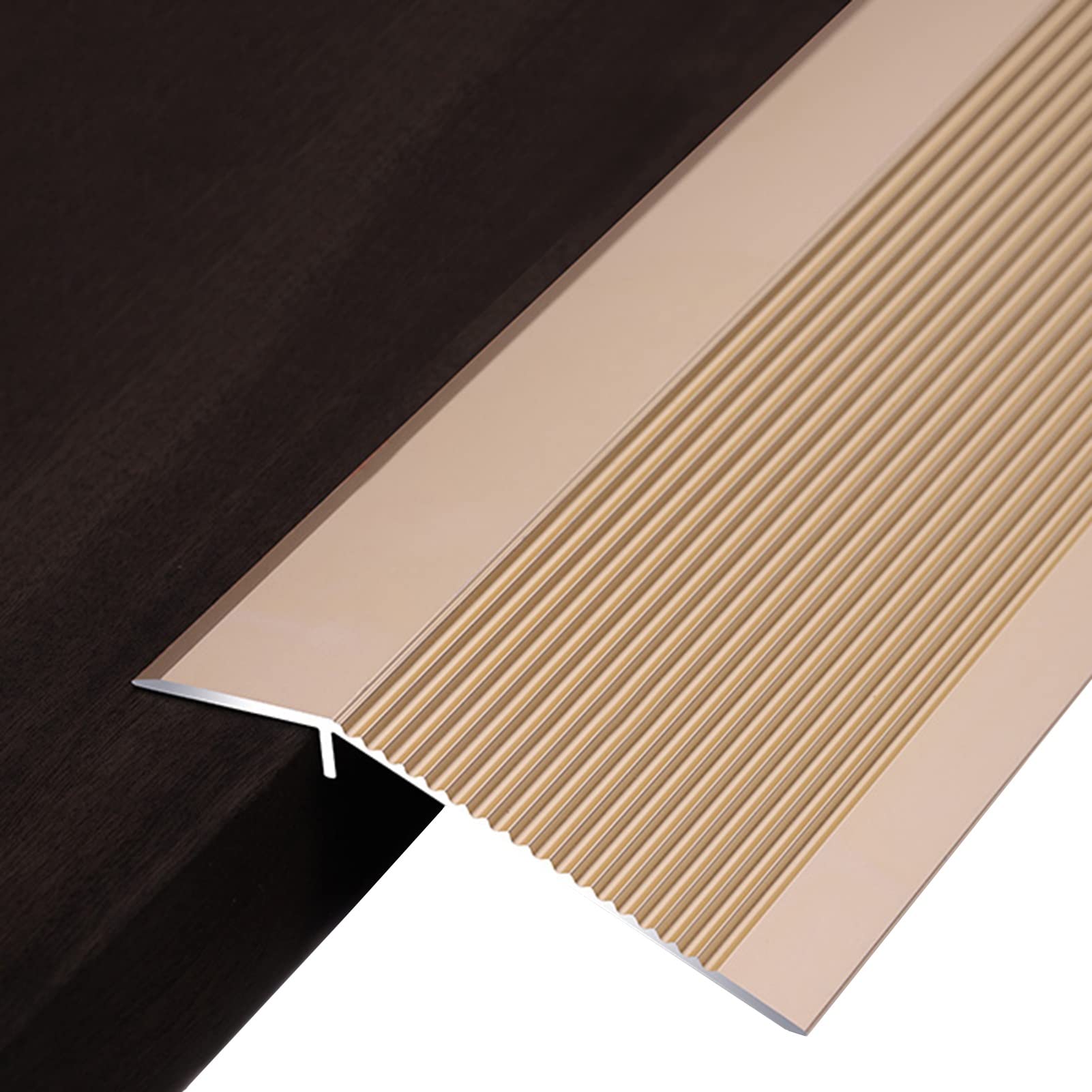 Floor Transition Strips, Multicolor Aluminum Alloy Door Threshold Transition Strip for Uneven Floor(Gold)