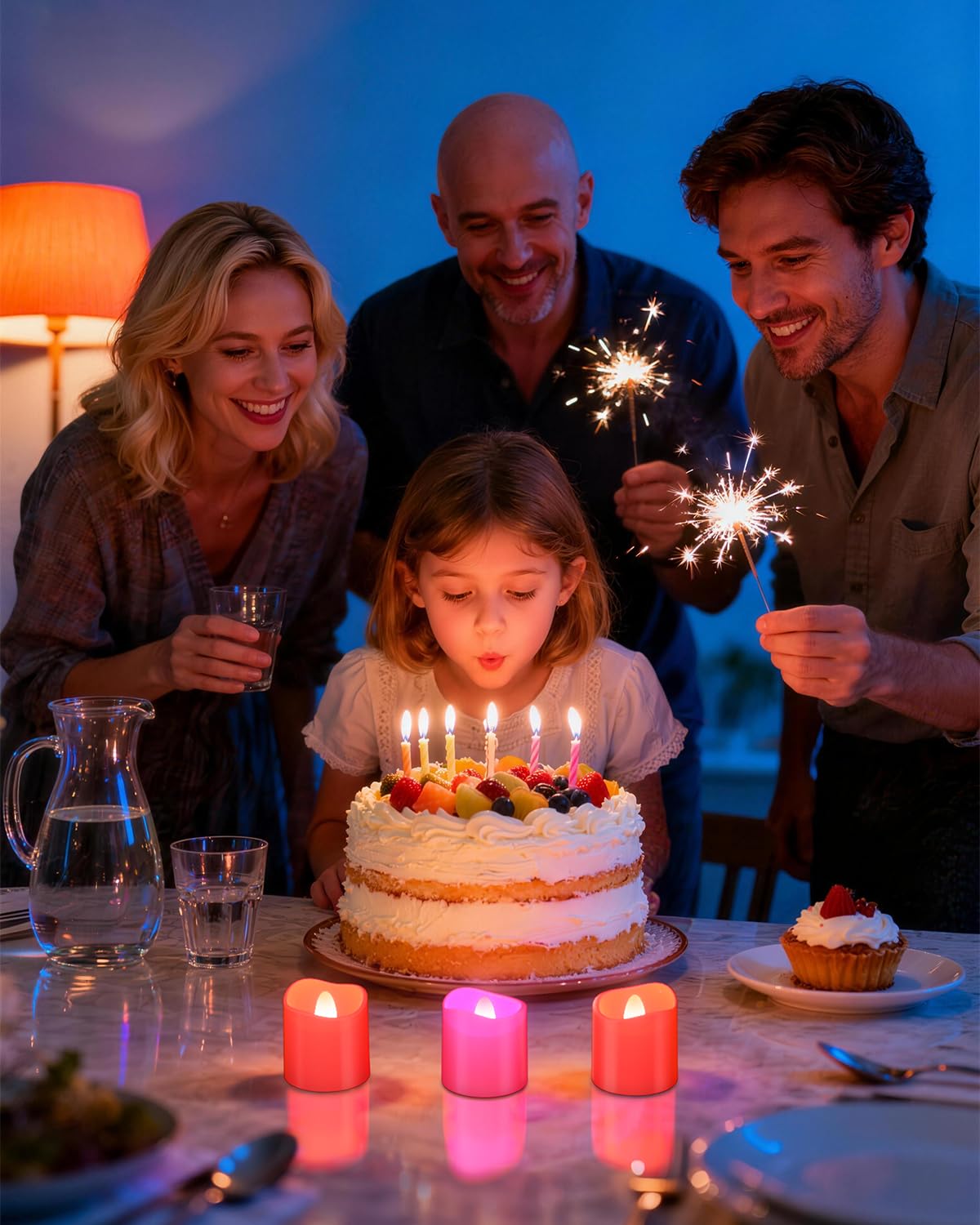 Ymenow Bunt LED Teelichter Wiederaufladbar mit Ladestation, 12 Stück Elektrische Aufladbar RGB Teelichter Kerzen Flackernde mit Timerfunktion & Fernbedienung für Zimmer Tisch Halloween Weihnachtsdeko