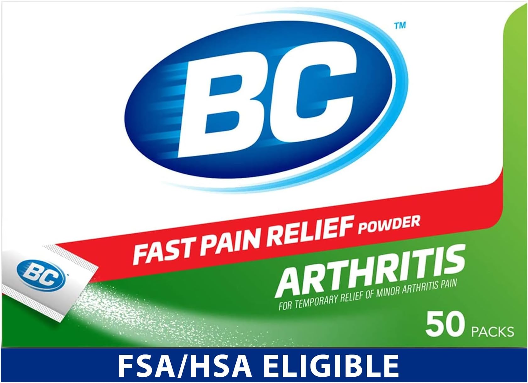 Pain Relief Powder, Arthritis Pain, 50 ct (Pack of 1)