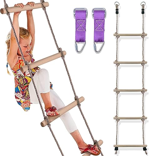 Trailblaze Escalera de cuerda de escalada y barra de columpio de trapecio premium para niños  Accesorios para carreras de obstáculos Ninja Warrior