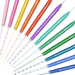 AECHY 8Pcs Curve Highlighter Pen Set for Note Taking, Dual Tip Markers with 8 Different Curve Shapes & 8 Colors Fine Lines, Colored Curve Pens for Journaling Scrapbook Supplies Back to School