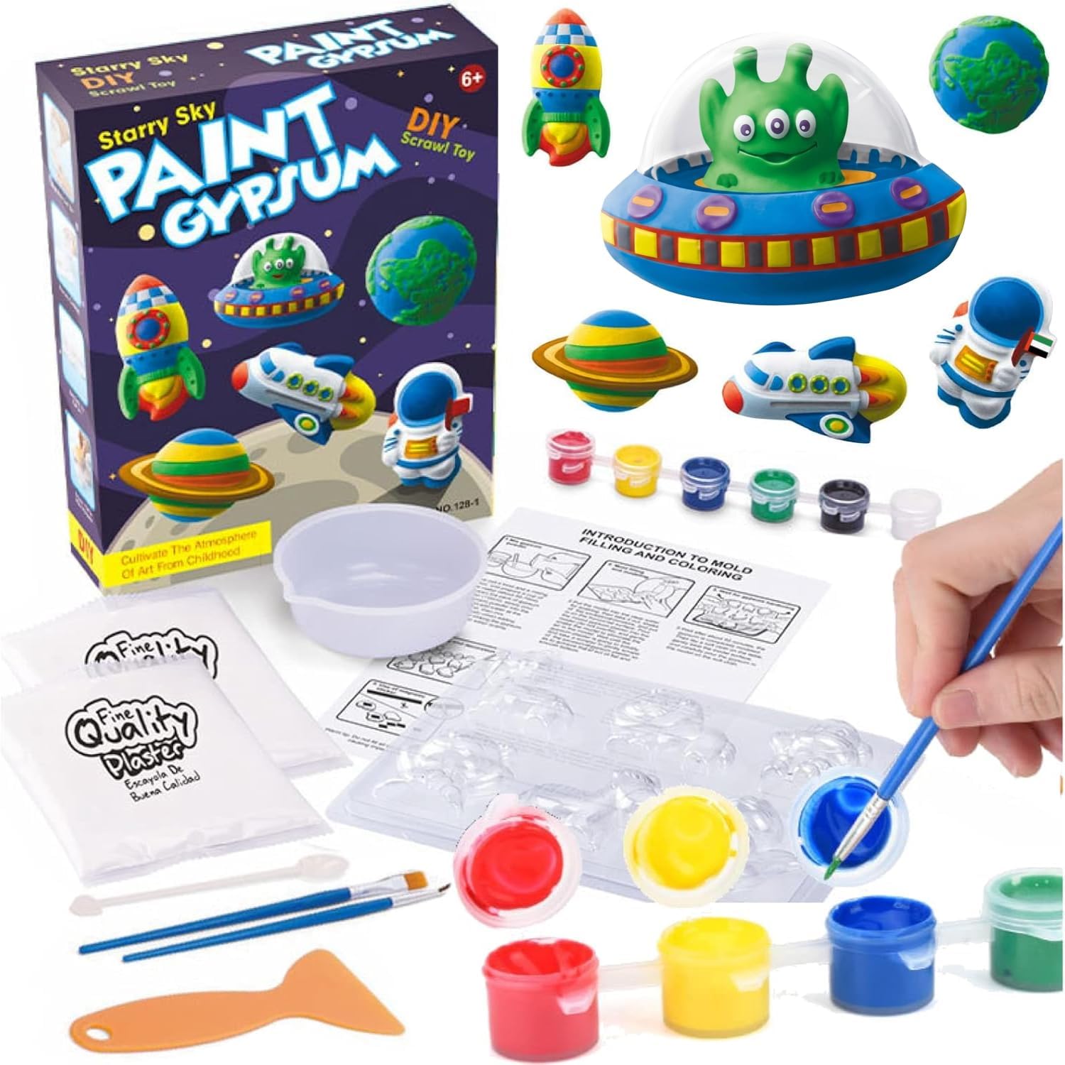โ Goohomeey Mould and Painting Kits for Kids, Cute Arts and Crafts STEM Toy | Kids Activities, School DIY Kit, STEM Toy, Party Gift, Ceramic Painting, Gypsum Painting, Gift for Kids Boys 6-12, Alien