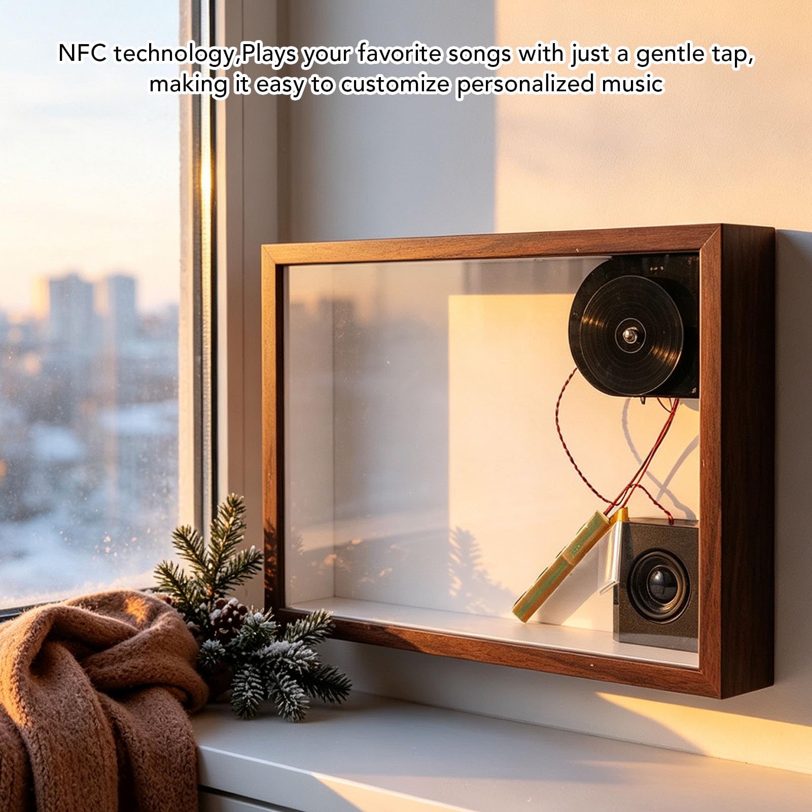 Set di Magneti da Frigorifero Musicali NFC, Mdf, Disco Rotante
