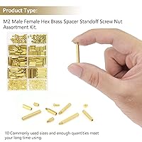 Vista 6 de Juego de 320 piezas M2 macho hembra hexagonales de latón separadores separadores tornillos tuercas Kit surtido de separadores de latón para placa