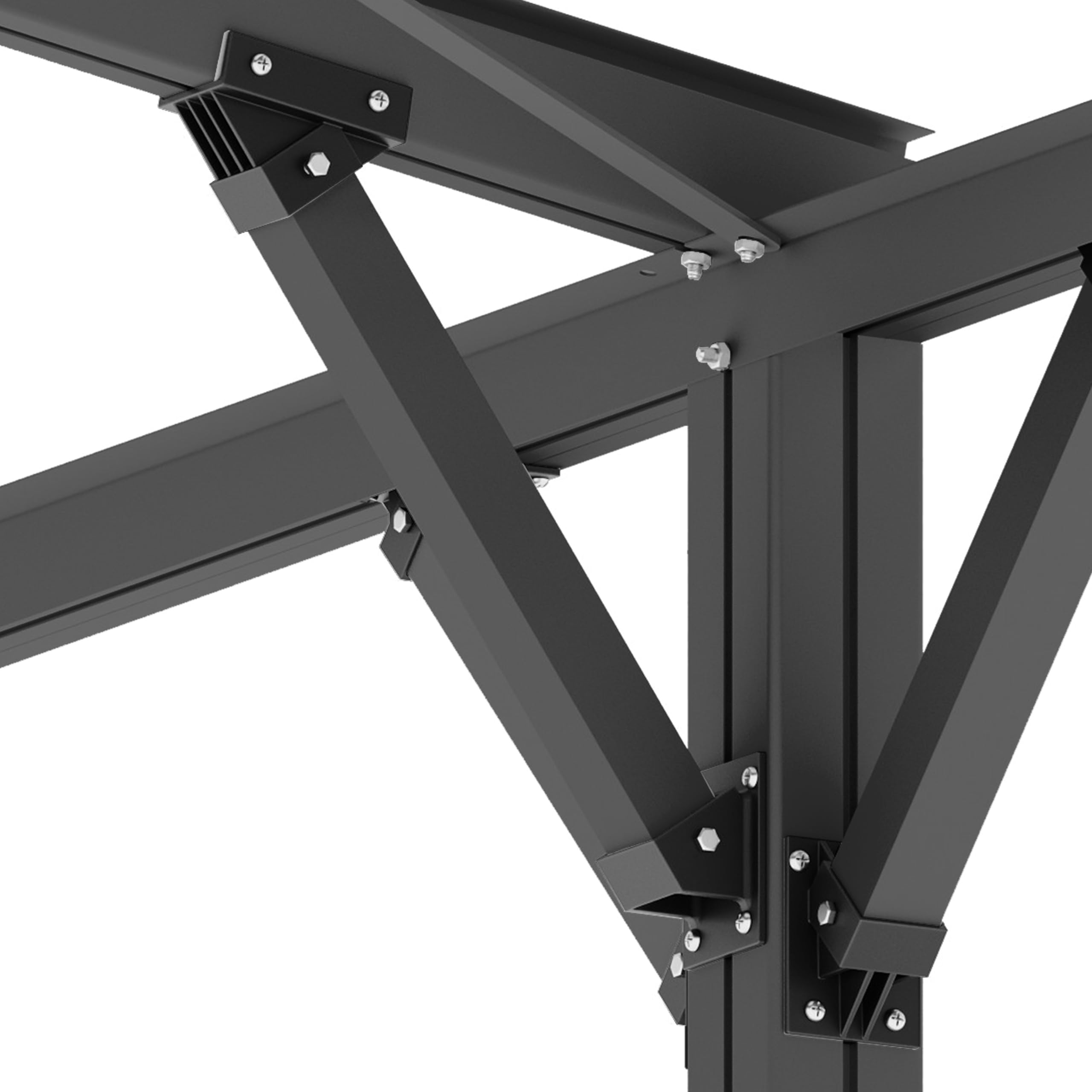 GFP Carport 2,85x5,05m Abri Voiture en Aluminium Anthracite Abri Individuel Voiture