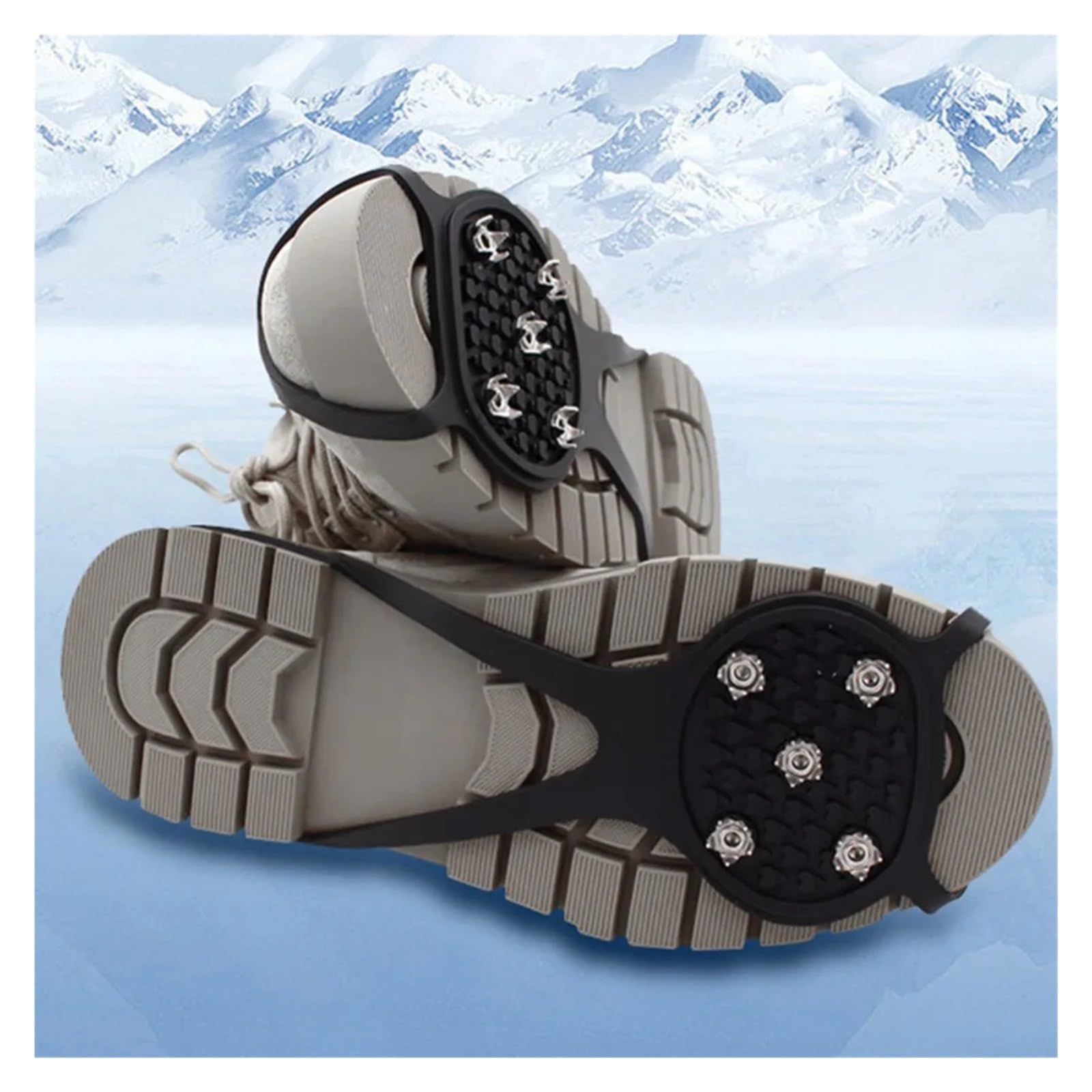 Anti-Rutsch-Spikes Klettersteigeisen, 5 Paar, 5/8-Zahn-Antirutschspikes for Outdoor-Aktivitäten Wie Bergsteigen, Schneewandern Und Skifahren