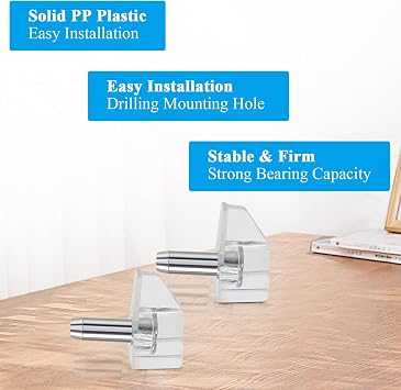 Shelf Support Peg, Clear, 3mm / 1/8 Inch, 30pcs | Plastic Cabinet Shelf Pins, For Closet, Kitchen, Furniture, Shelves Holder Pegs