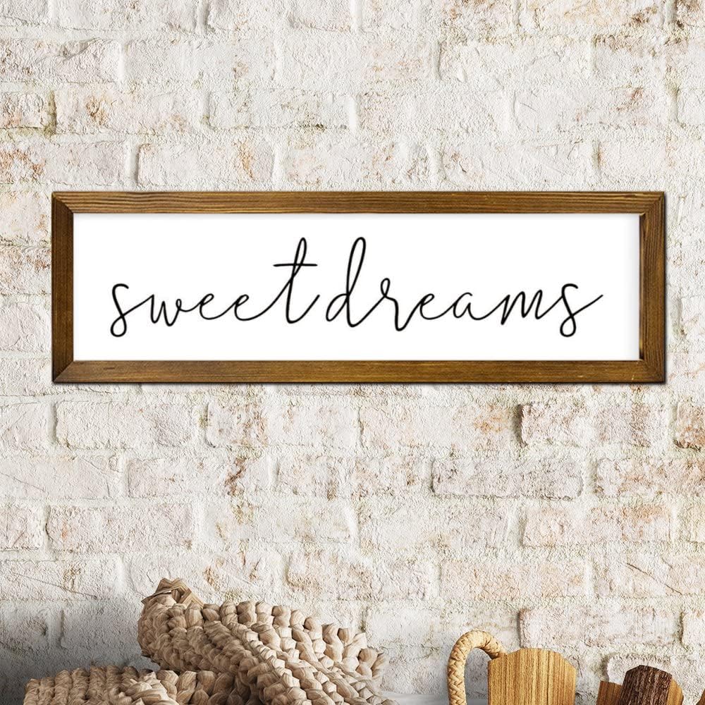 Sweet Dreams Funny Sign for Bedroom Farmhouse Framed Funny Sign Farmhouse Bedroom Rustic Chic Wall Decor Funny Sign for Above Bed