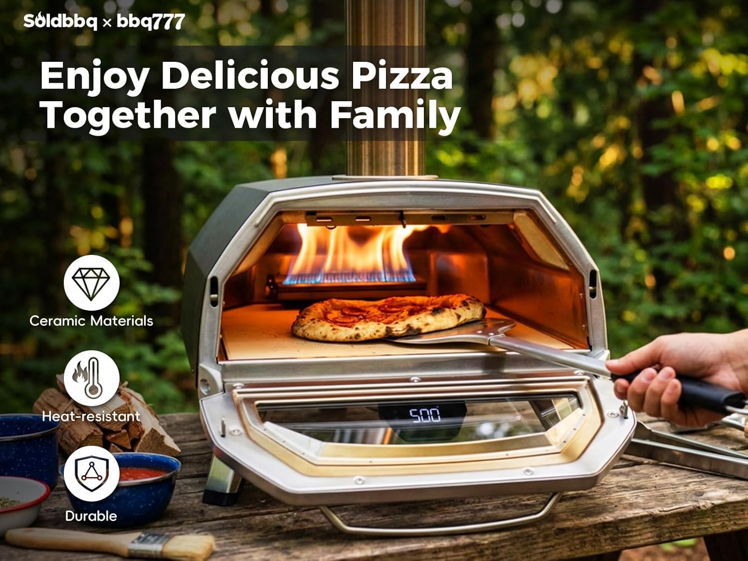 Pizza Stones Replacement Parts for Ooni Karu 16 Multi-Fuel Outdoor Pizza Oven Cordierite Baking Pizza Stones for Ooni Pizza Oven Stones Accessories for Bread, Pies,Pastry &Pizza