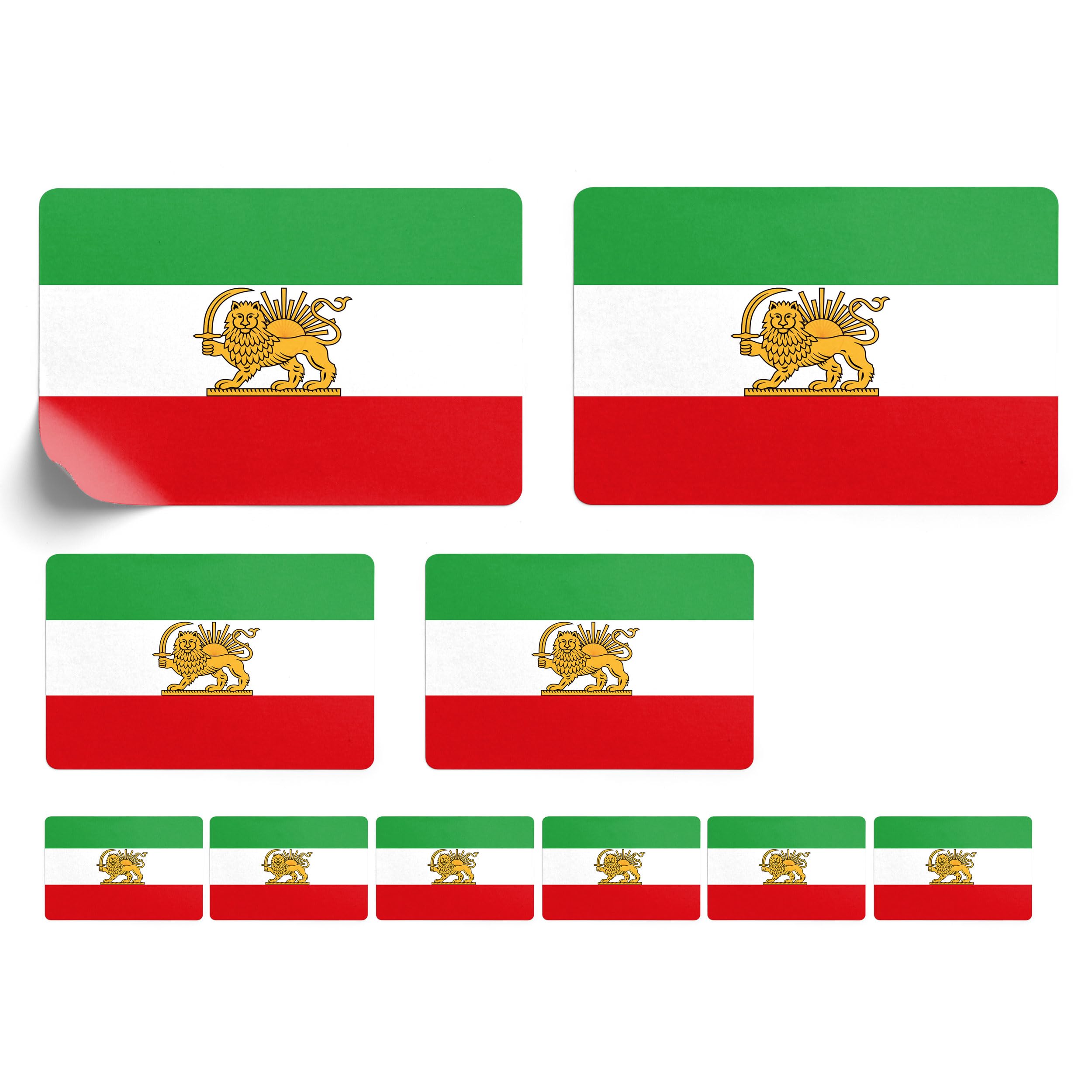 Set of 10 Flag Stickers Persia Iran Car Sticker Offset Print