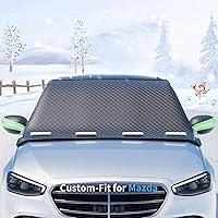 Vista 1 de Ajuste personalizado para cubiertas de nieve del parabrisas de Mazda, 8 capas impermeables resistentes al viento, protección contra heladas, hielo