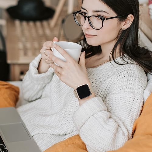 Miniatura 7 de Meliya - Correa de metal compatible con correas de reloj Fitbit Versa 2, para mujeres y hombres, correa magnética ajustable de acero inoxidable,