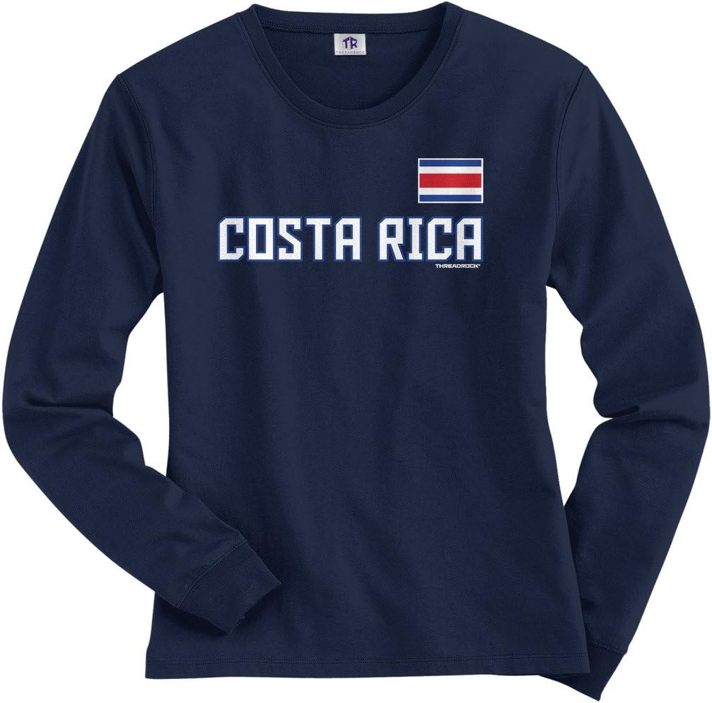 Threadrock Women's Costa Rica National Pride Long Sleeve T-Shirt