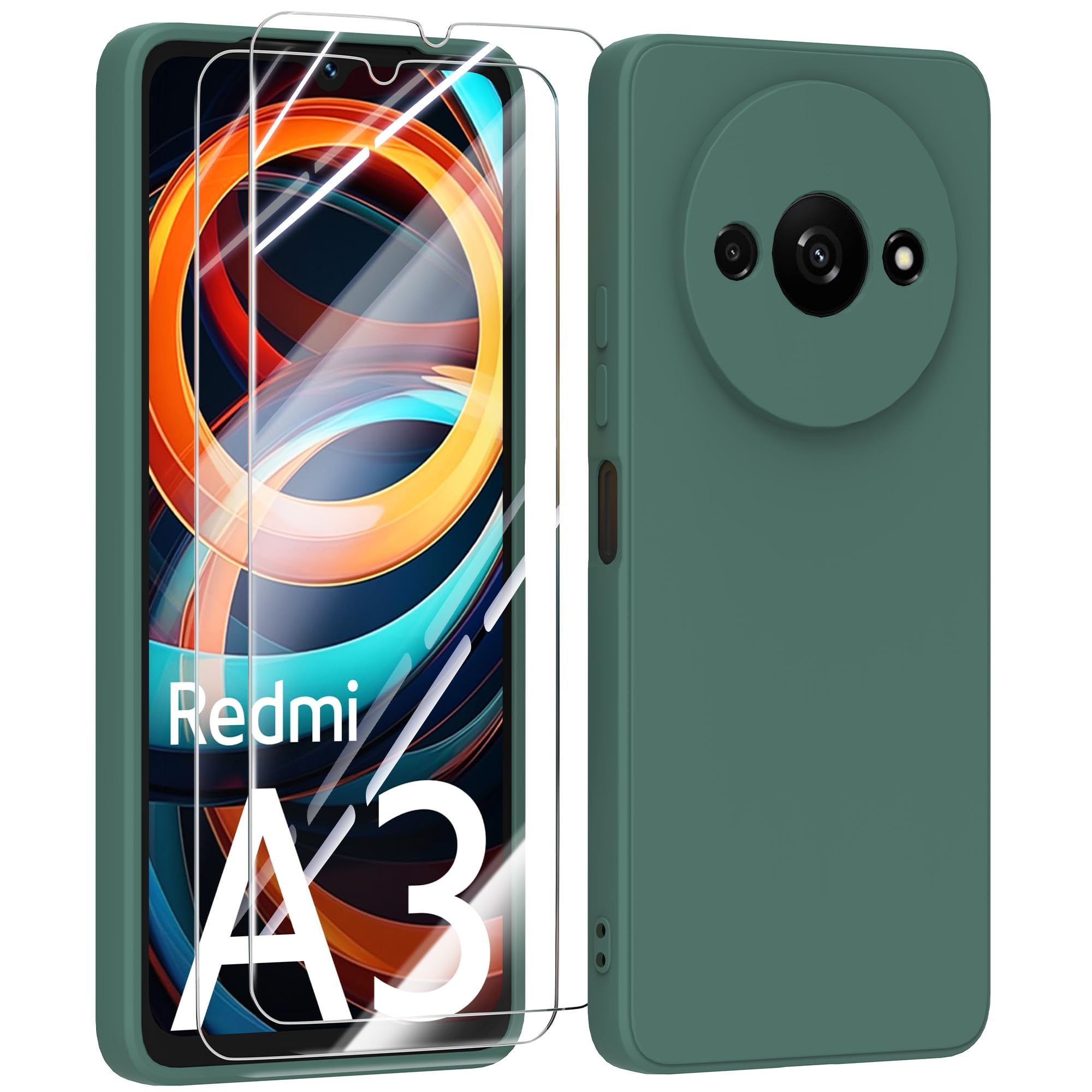 Cover Per Xiaomi Redmi A3 4G Trasparente + 2 Vetri Temperati – Custodia Morbida Antiurto
