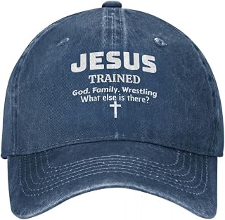 TONFON Baseball Cap Hiphop Sun Hat Trained Wrestling About Saying Baseball Caps Distressed Denim Washed Headwear for Men Women Summer Caps Snapback Birthday Gifts