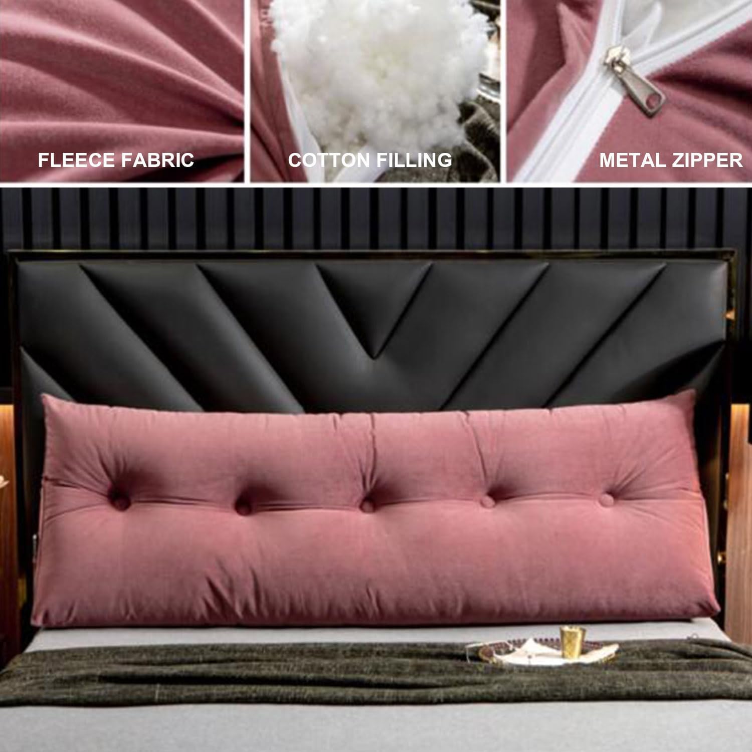 Triangular Headboard Wedge Pillow Queen Size Cushion Long Rest Reading Pillow Sitting Bed Backrest for Sofa Bed Pillow Bunk Bed Dorm Backrest (Color : Pink, Size : Twin/39.3 inches)