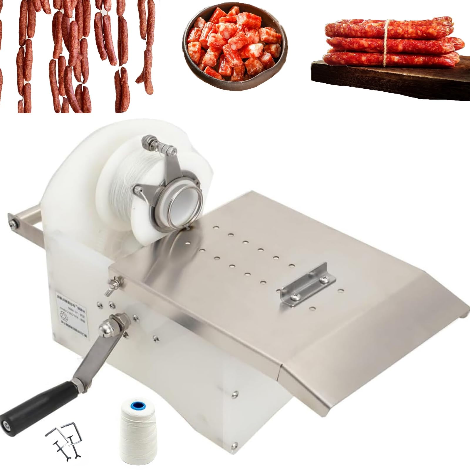 Angdi One Color Manual Sausage Tying Machine, 0-45Mm Manual Hand-Rolling Sausage Tying Machine, Commercial Stainless Steel Manual Sausage Linker, Suitable For Commercial And Home Use